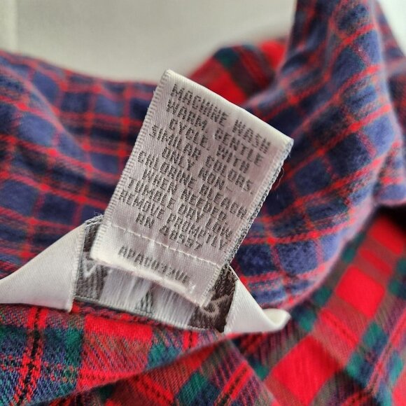 Vintage Y2K Plaid Shirt Dress Collar SZ S Mixed Print Tunic‎ Cotton - Picture 9 of 13